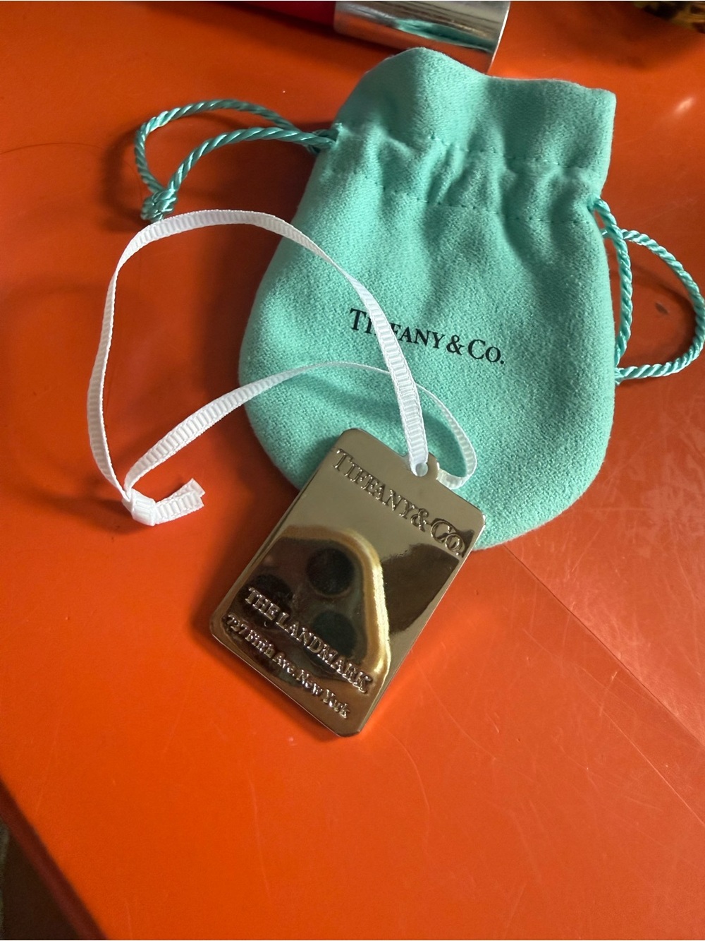 Auth Tiffany & Co. "The Landmark" 727 Fifth Ave New York charm/ornament w/ pouch - Picture 3 of 6